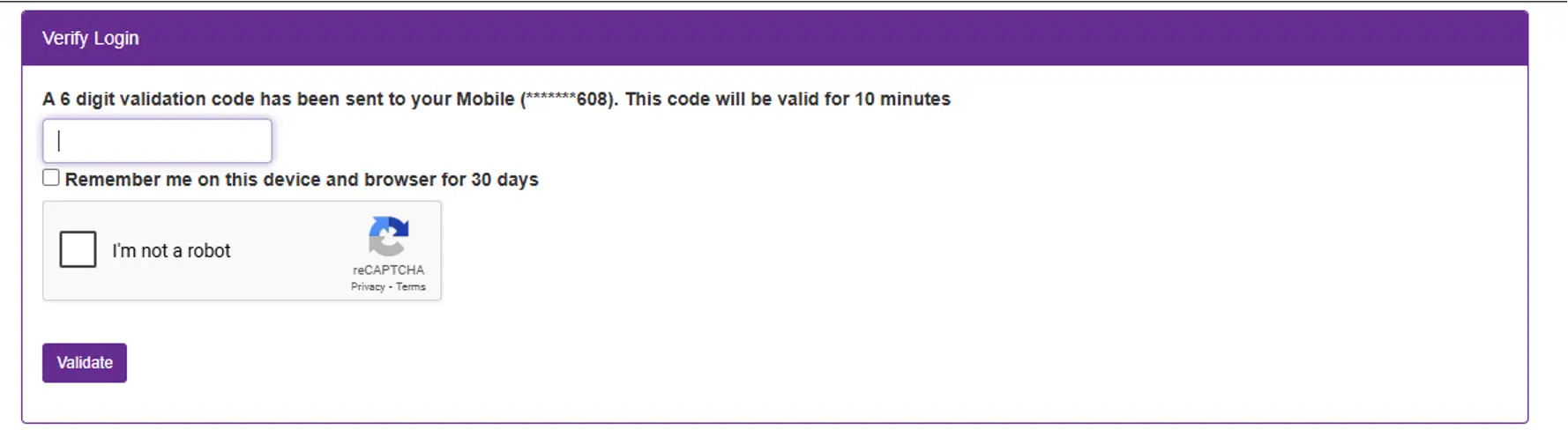 Screenshot of validation code for Patient Online Admission Form Guide for Adeney Private Hospital